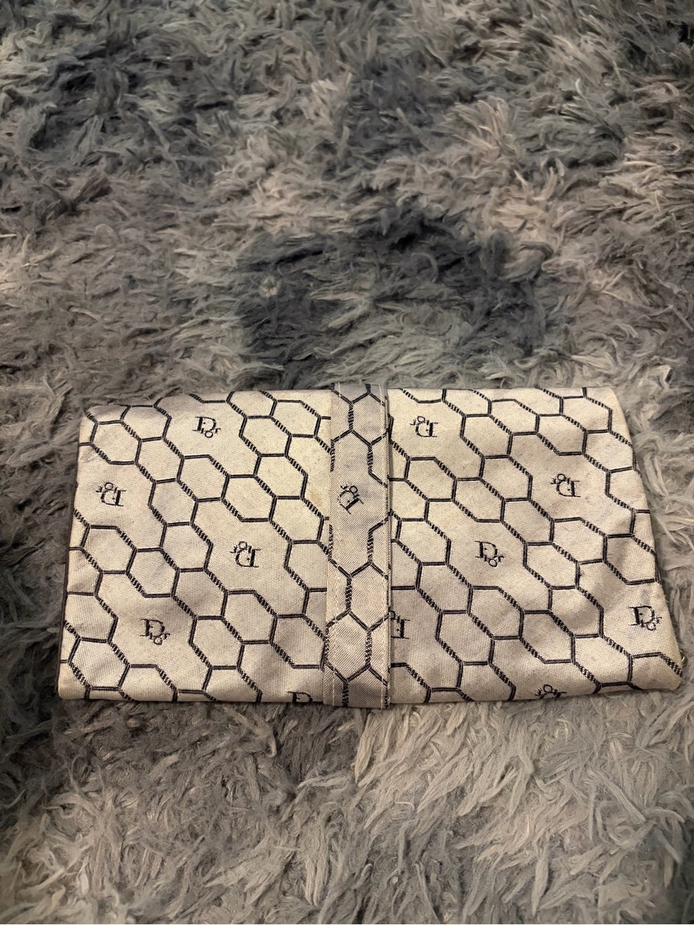 Christian Dior Honeycomb Sacs De Beaute Roll Up Makeup Cosmetic Bag Case USA